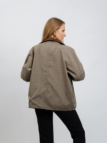 TRENCH COURT REVERSIBLE À CARREAUX