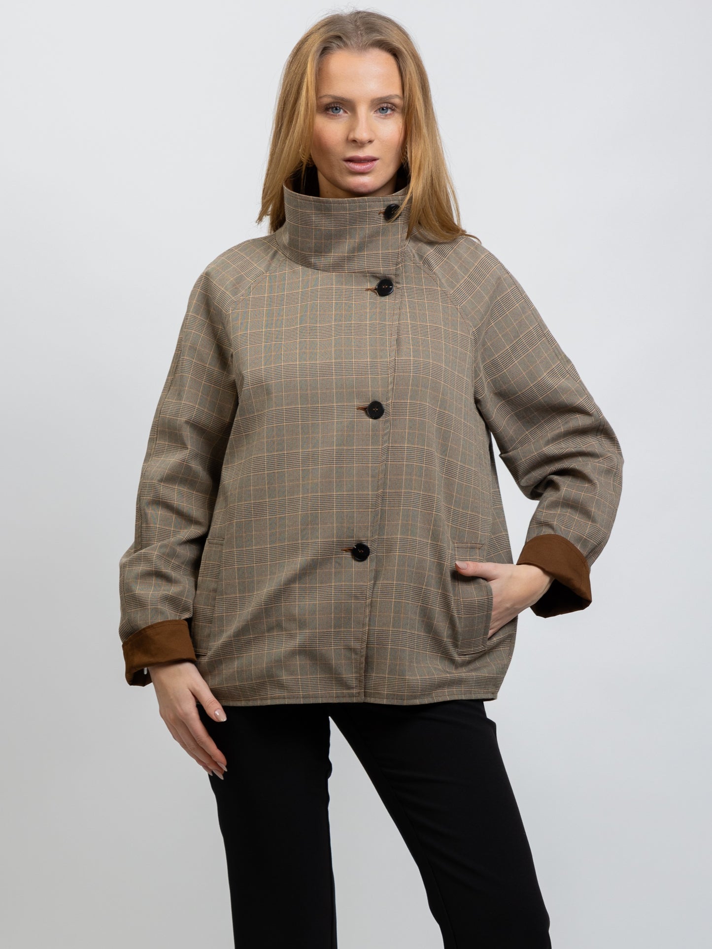 TRENCH COURT REVERSIBLE À CARREAUX