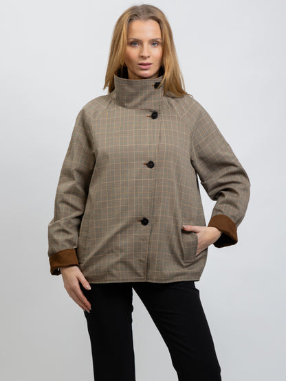 TRENCH COURT REVERSIBLE À CARREAUX