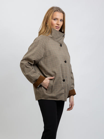 TRENCH COURT REVERSIBLE À CARREAUX
