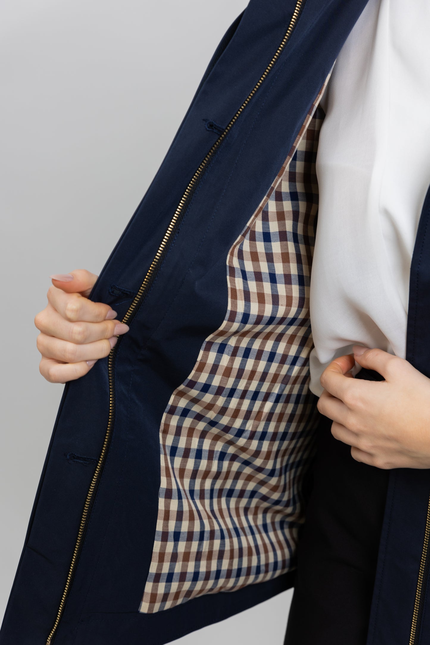 PARKA À CAPUCHE AVEC MOTIF CARREAUX