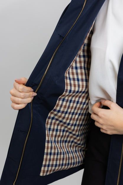 PARKA À CAPUCHE AVEC MOTIF CARREAUX