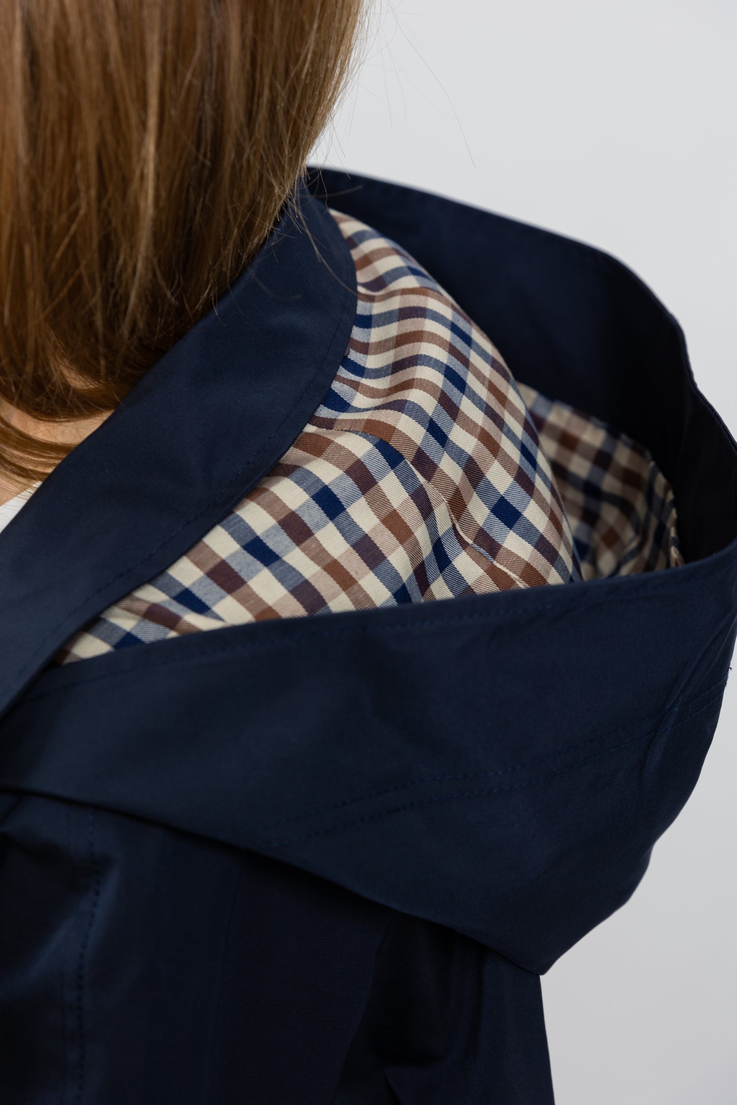 PARKA À CAPUCHE AVEC MOTIF CARREAUX