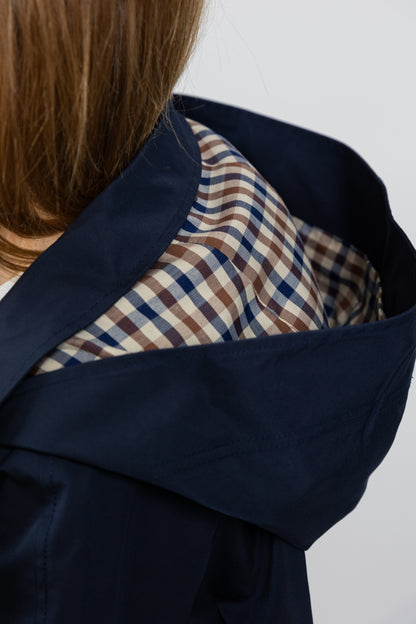 PARKA À CAPUCHE AVEC MOTIF CARREAUX