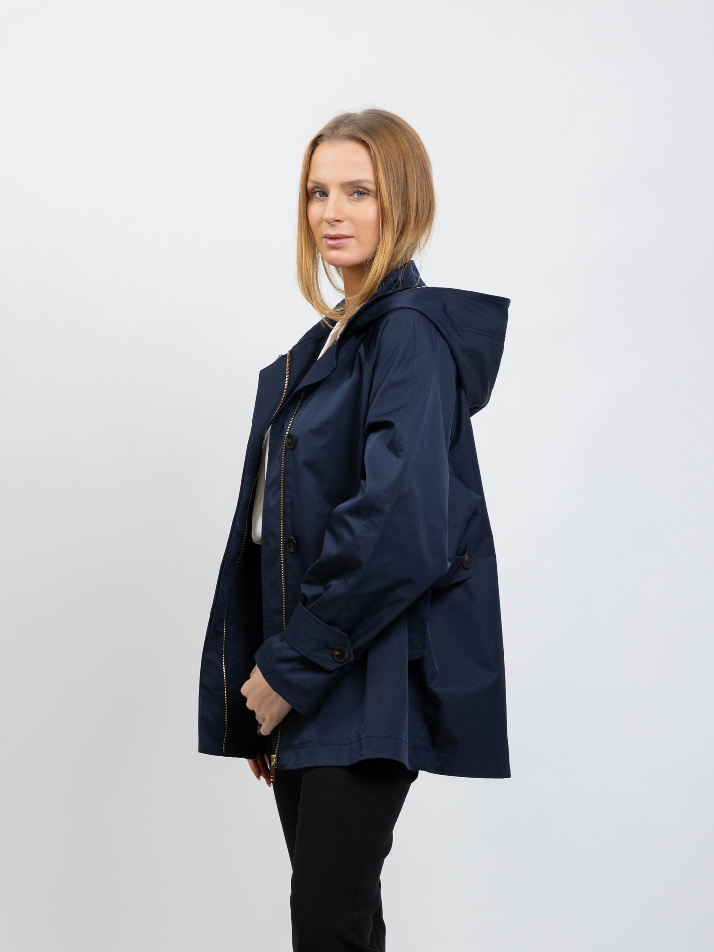 PARKA À CAPUCHE AVEC MOTIF CARREAUX