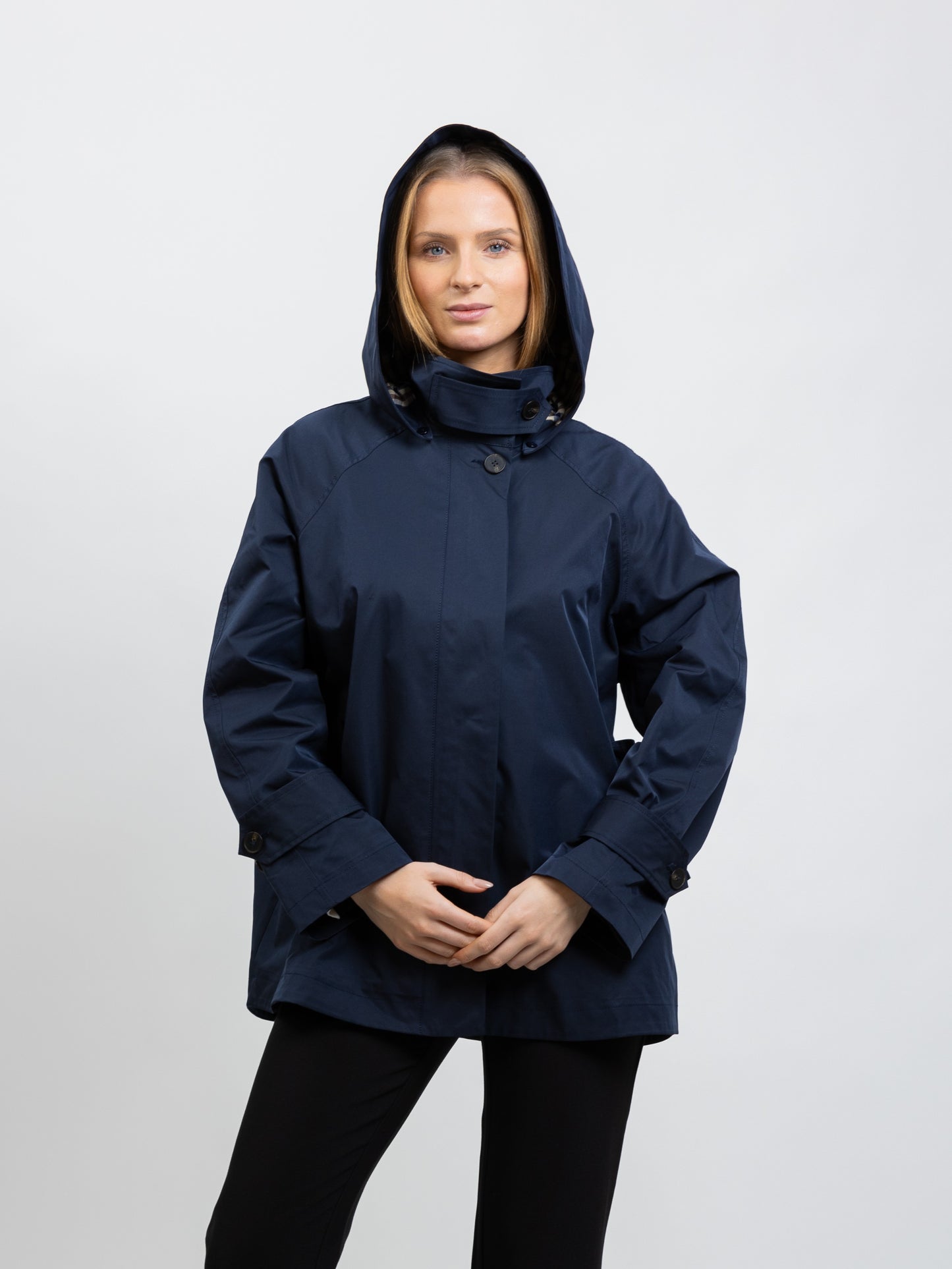 PARKA À CAPUCHE AVEC MOTIF CARREAUX