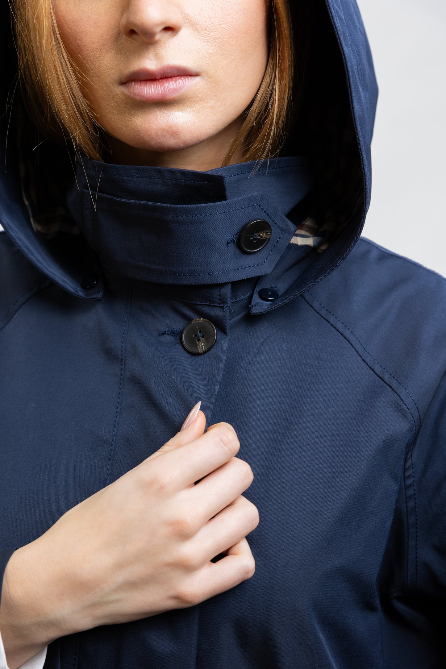 PARKA À CAPUCHE AVEC MOTIF CARREAUX