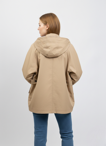 PARKA À CAPUCHE AVEC MOTIF CARREAUX