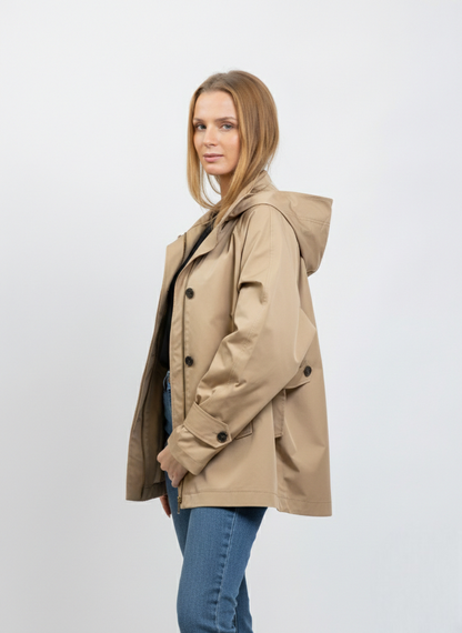 PARKA À CAPUCHE AVEC MOTIF CARREAUX