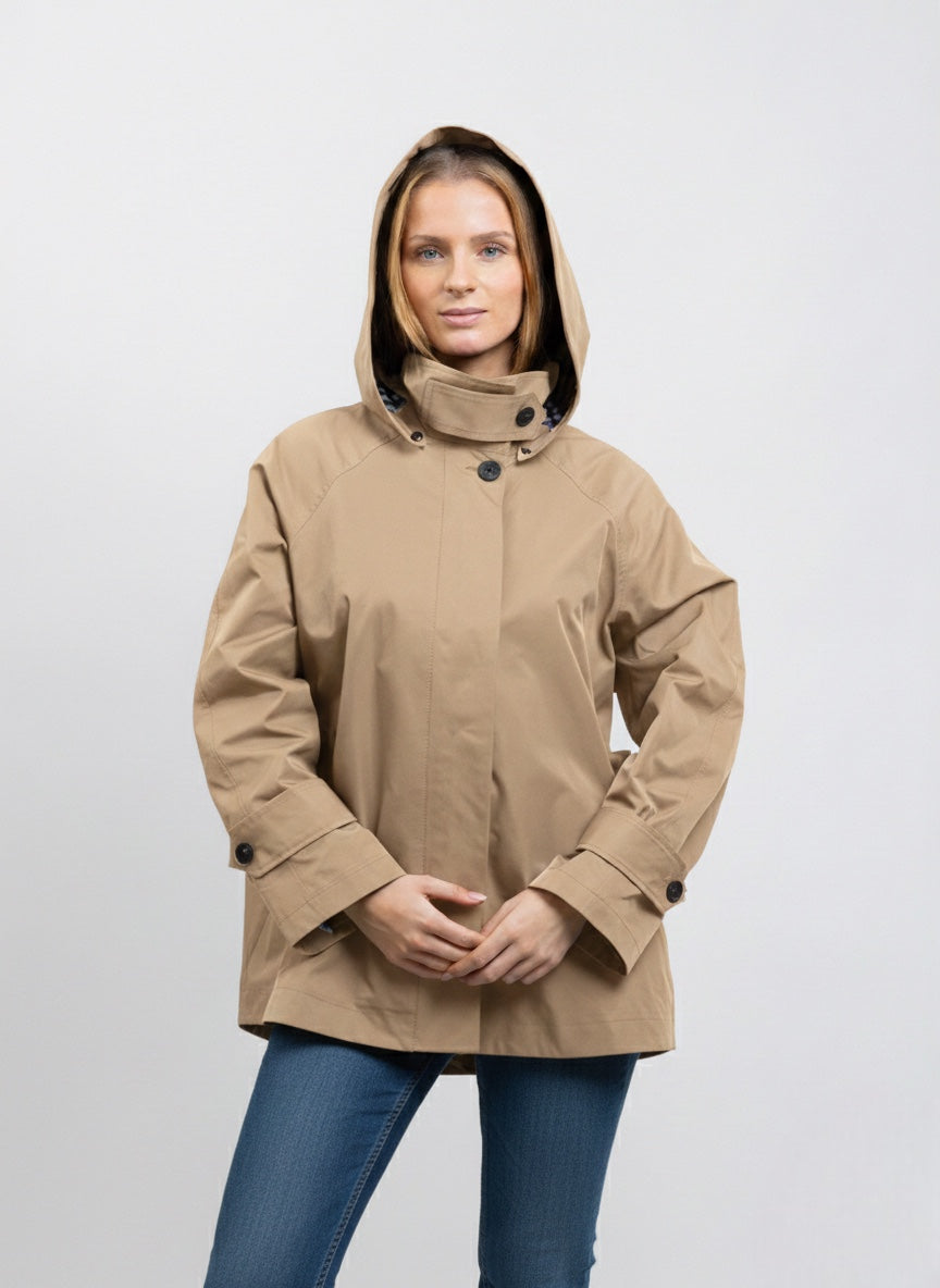 PARKA À CAPUCHE AVEC MOTIF CARREAUX