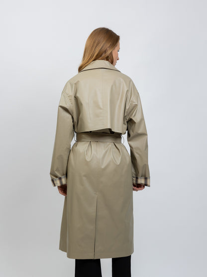 PLAID TRENCH COAT WITH BELT
