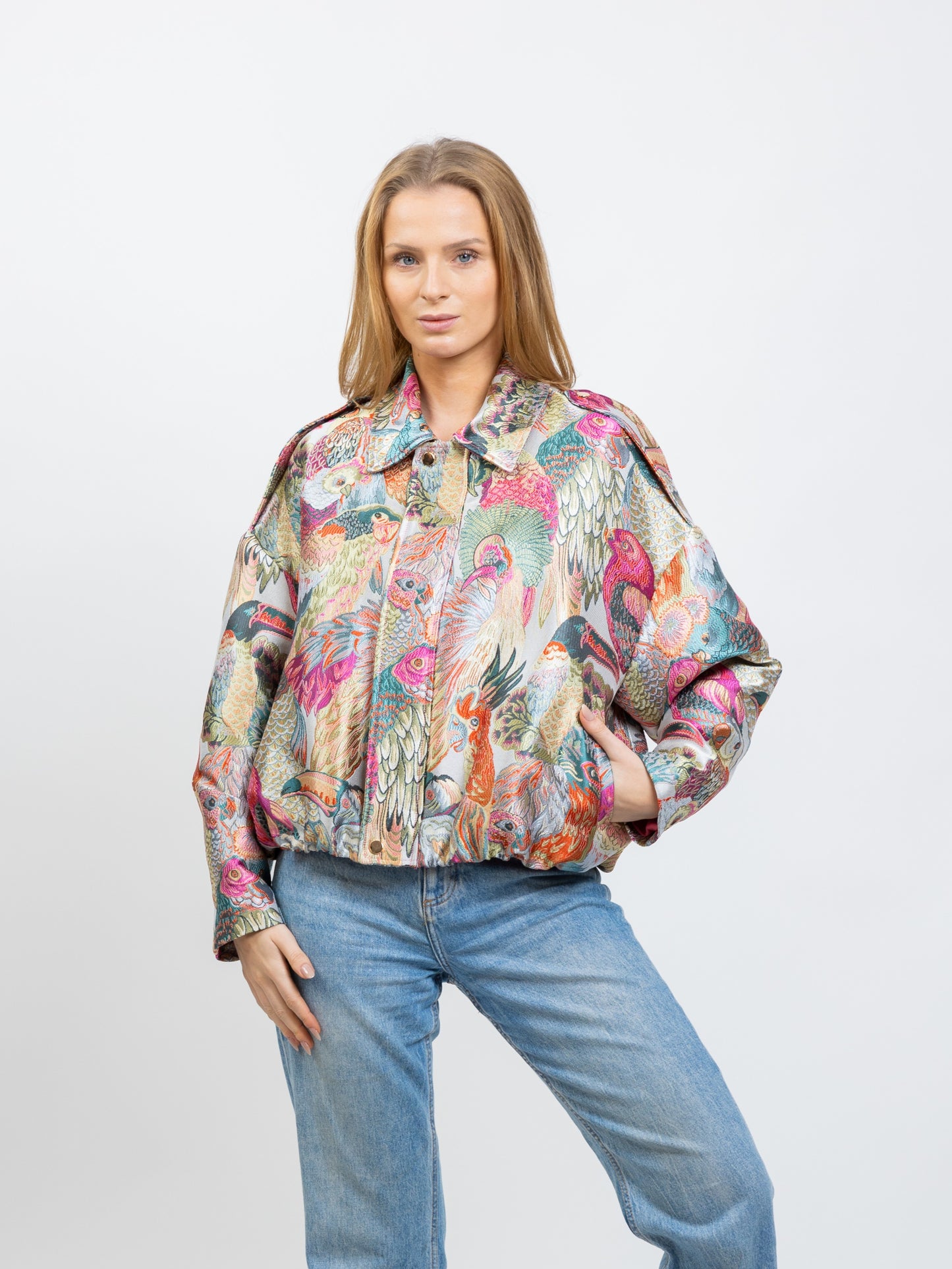 VESTE À MOTIF JACQUARD MÉTALLISÉ