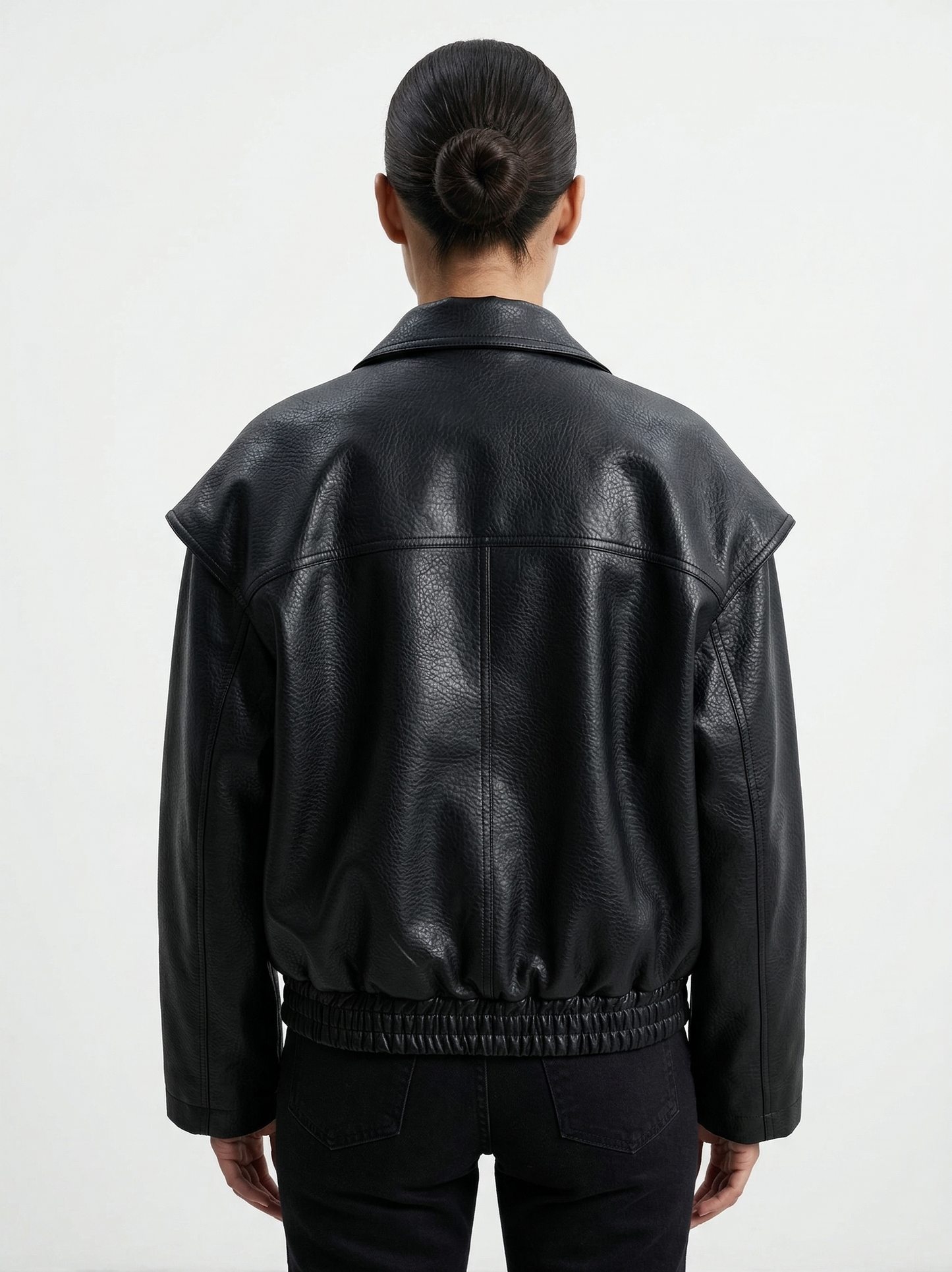 VESTE OVERSIZE EN SIMILICUIR GRAINÉ
