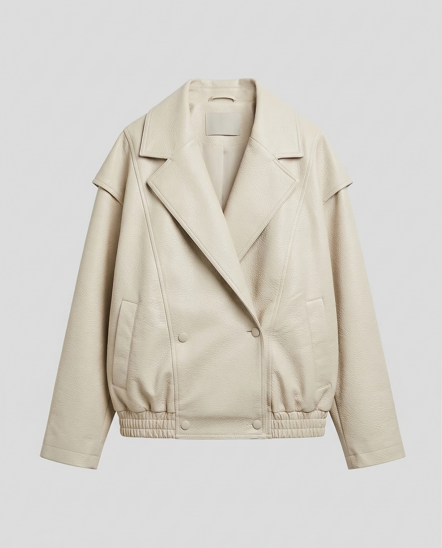 VESTE OVERSIZE EN SIMILICUIR GRAINÉ