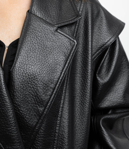 VESTE OVERSIZE EN SIMILICUIR GRAINÉ