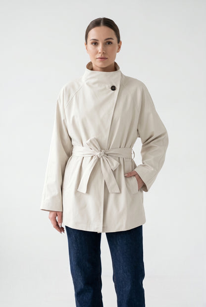 FITTED SHORT TRENCH COAT