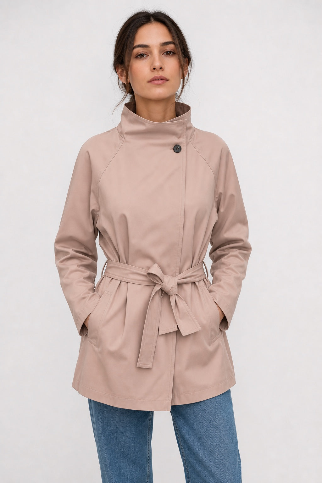 FITTED SHORT TRENCH COAT