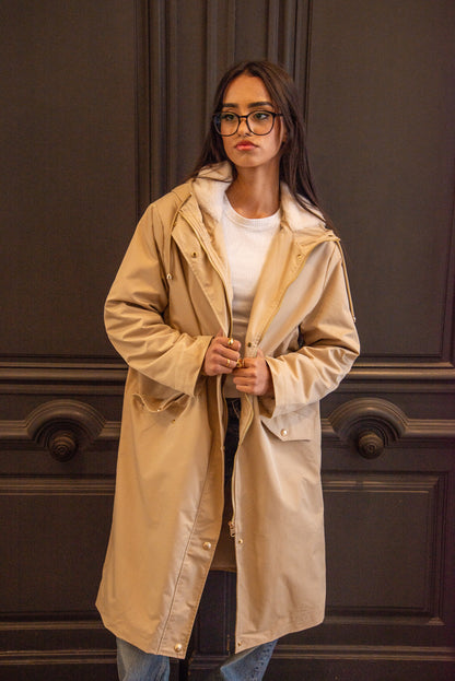 PARKA Á CAPUCHE INTÉRIEUR FAUSSE FOURRURE