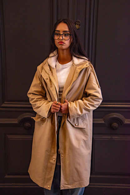 PARKA Á CAPUCHE INTÉRIEUR FAUSSE FOURRURE