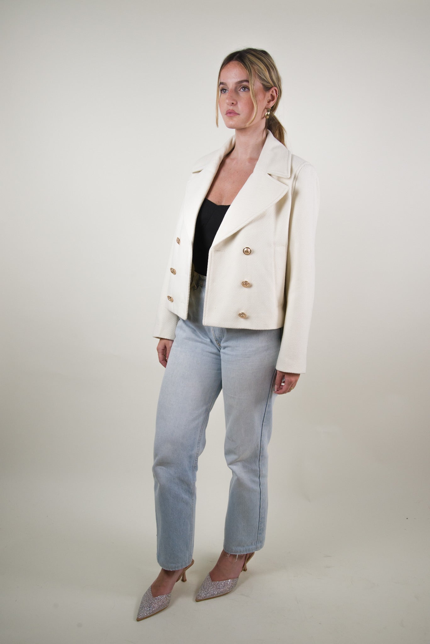 VESTE CABAN COURT À DOUBLE BOUTONNAGE