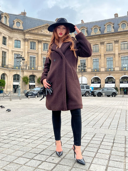MANTEAU MI-LONG EN MOUMOUTE