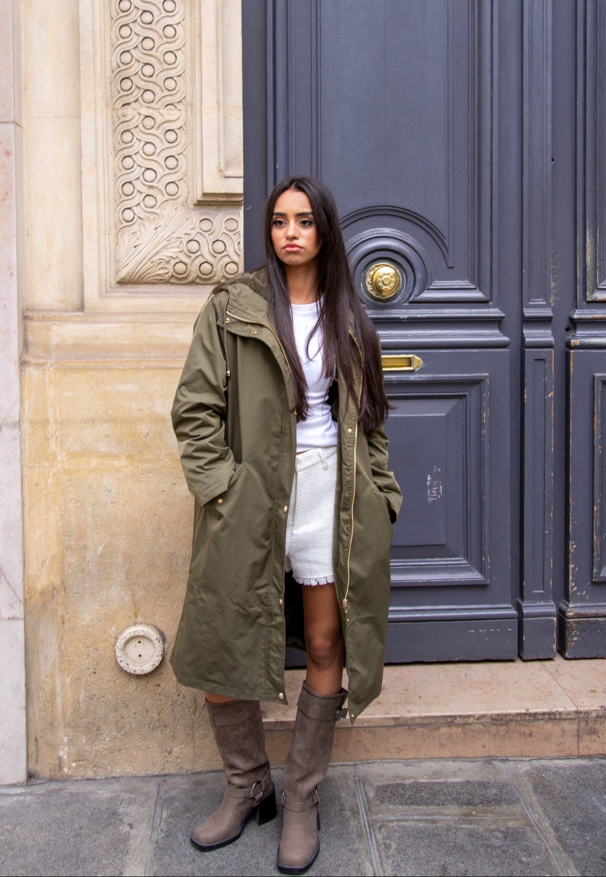 PARKA Á CAPUCHE INTÉRIEUR FAUSSE FOURRURE