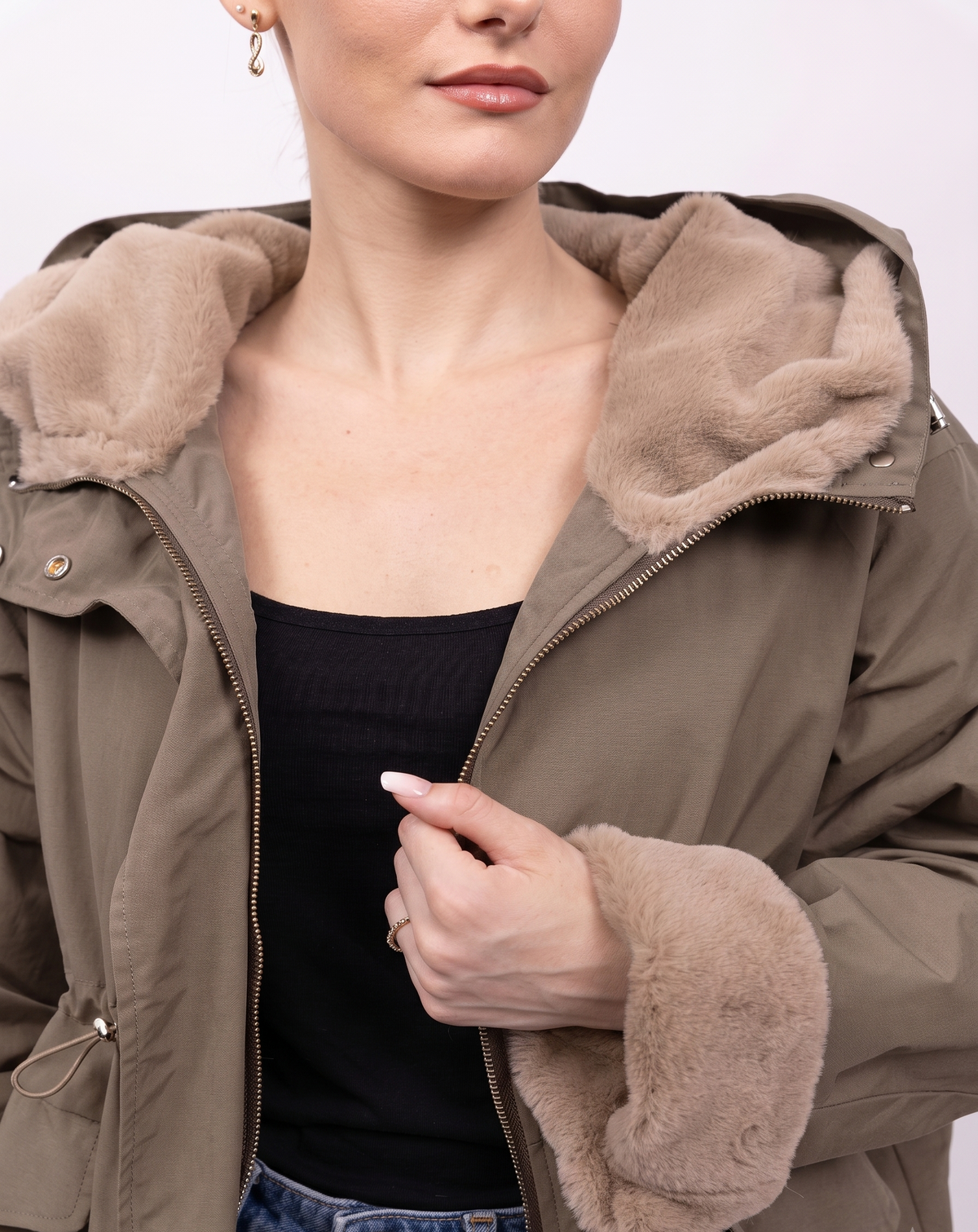 PARKA À CAPUCHE EN FAUSSE FOURRURE Femme - K-ZELL PARIS