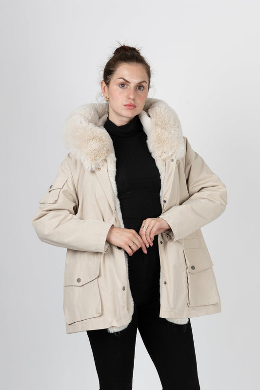 PARKA EN FAUSSE FOURRURE