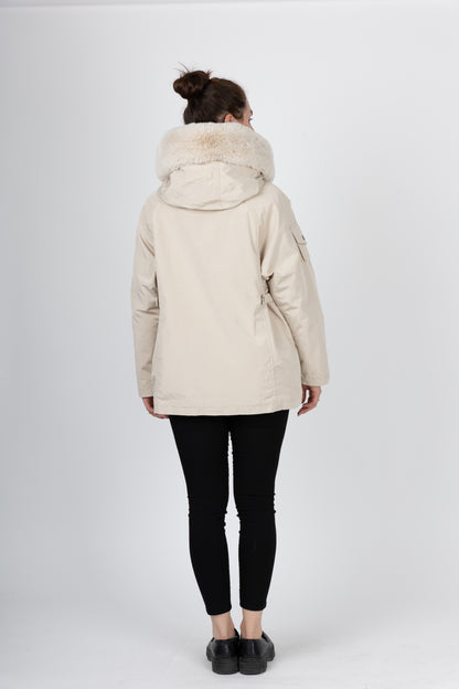 PARKA À INTÉRIEUR ET CAPUCHE FAUSSE FOURRURE