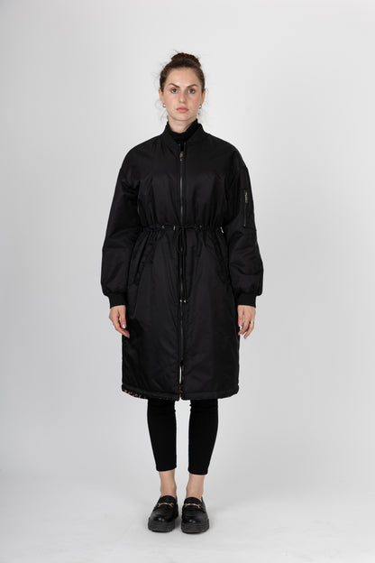 PARKA BOMBER LONG RÉVERSIBLE INTÉRIEUR LÉOPARD