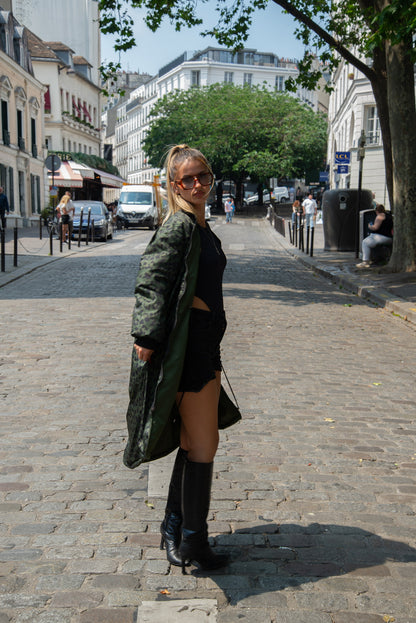 PARKA BOMBER LONG RÉVERSIBLE EN INTÉRIEUR LÉOPARD