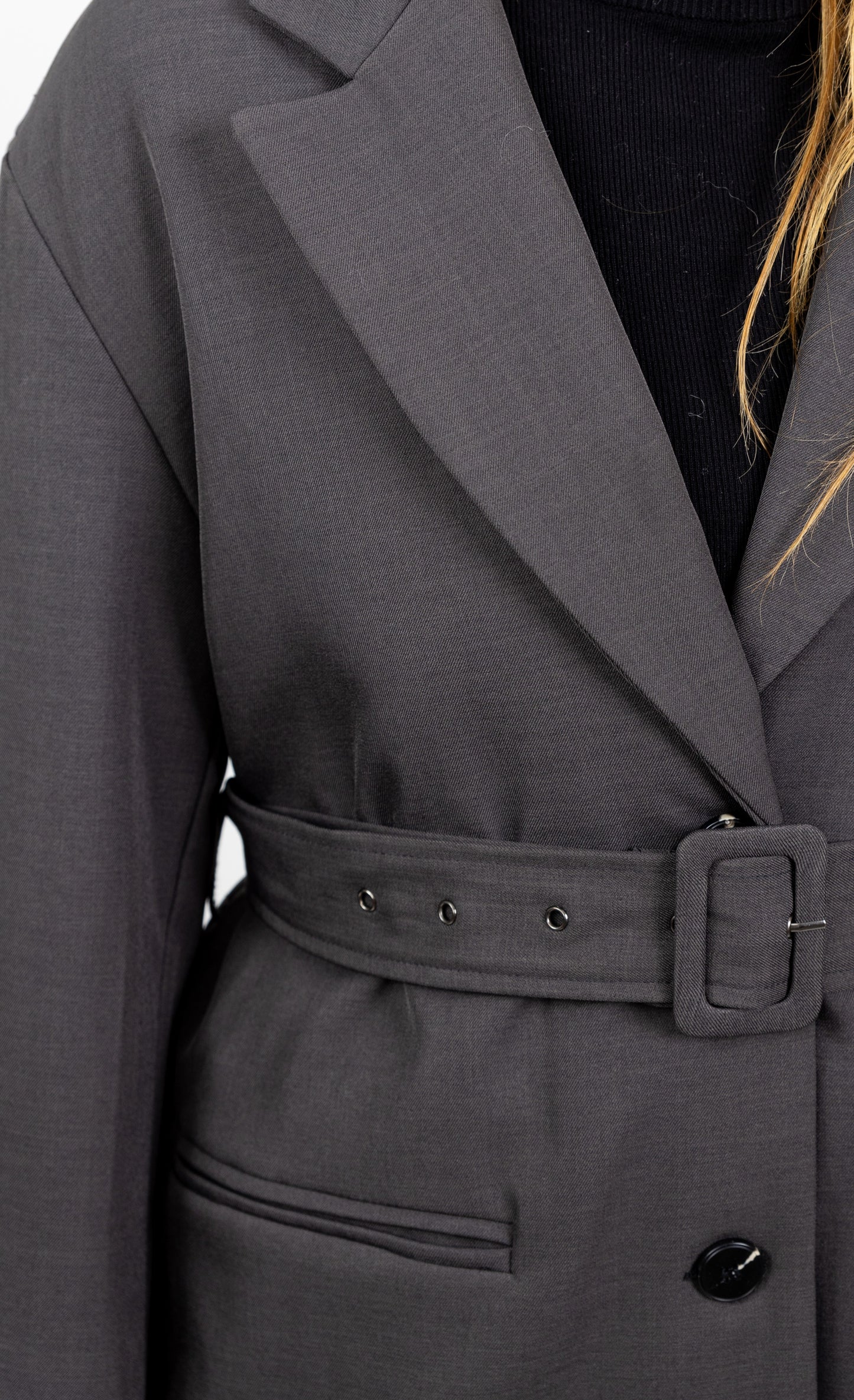 BLAZER MI-LONG Á CEINTURE
