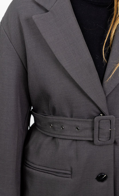 BLAZER MI-LONG Á CEINTURE
