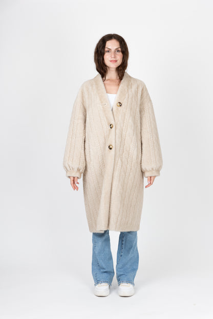 CARDIGAN LONG EN FAUSSE FOURRURE