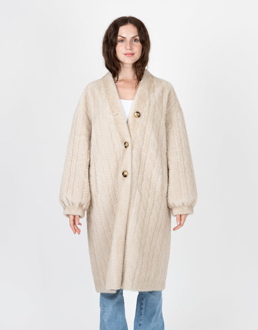 LONG FAUX FUR CARDIGAN