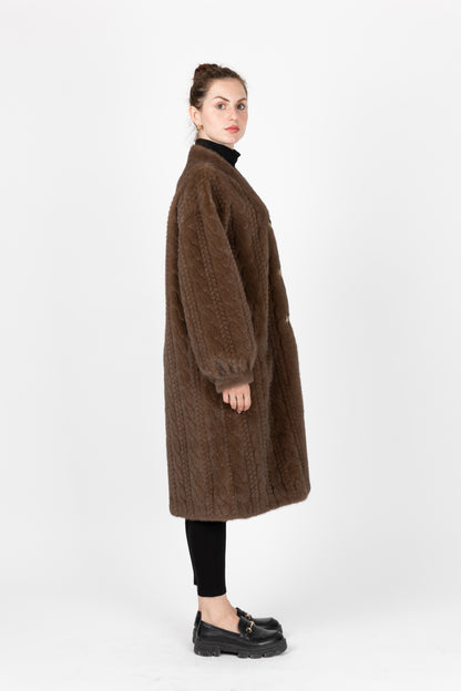 CARDIGAN LONG EN FAUSSE FOURRURE