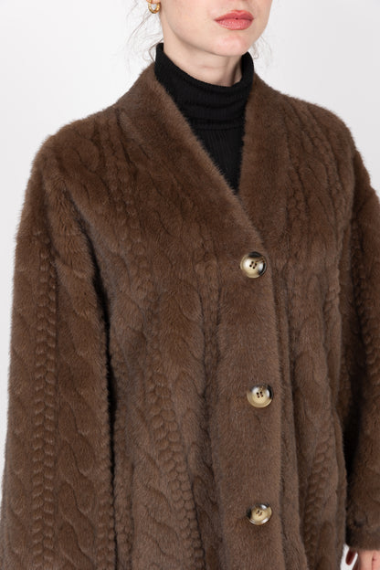 CARDIGAN LONG EN FAUSSE FOURRURE