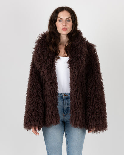 MANTEAU FLUFFY EN FAUSSE FOURRURE