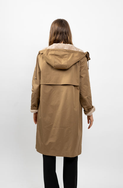 PARKA Á CAPUCHE INTÉRIEUR FAUSSE FOURRURE