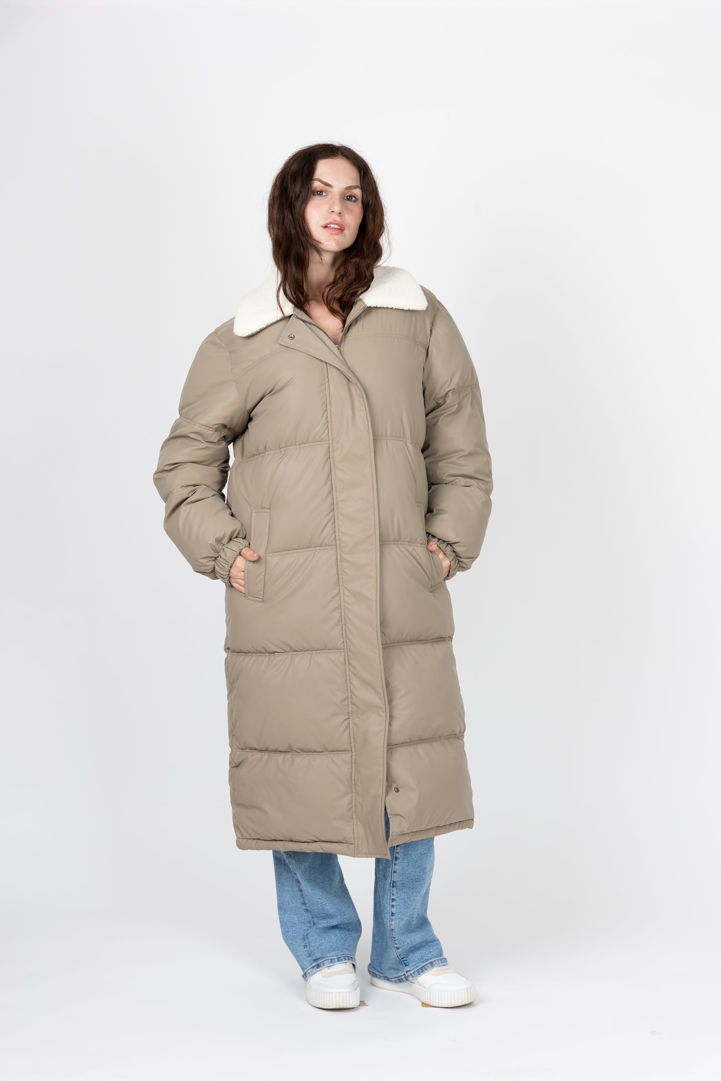 DOUDOUNE MATELASSÉE COL EFFET MOUTON