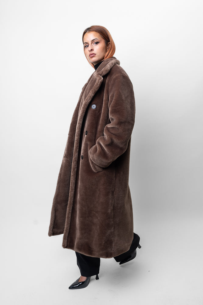 Long faux fur coat