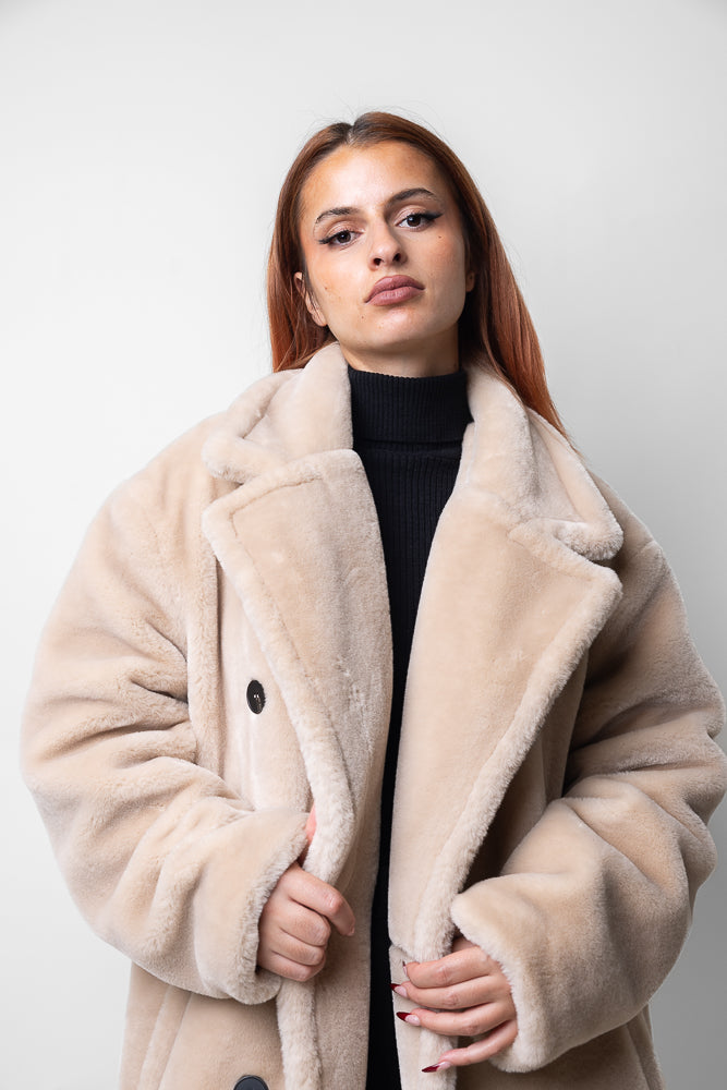 Long faux fur coat