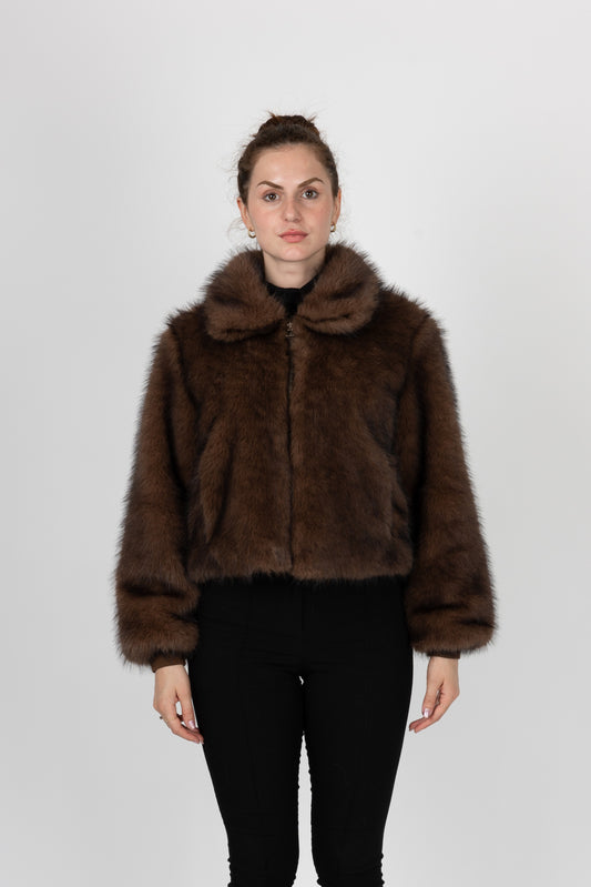 VESTE A ZIP EN FAUSSE FOURRURE Femme - K-ZELL PARIS