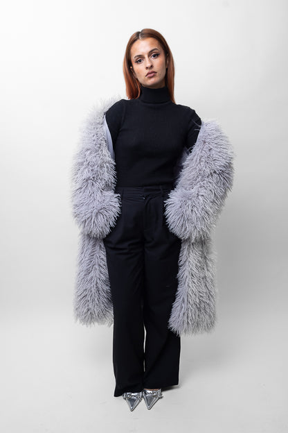 MANTEAU LONG EN FAUSSE FOURRURE