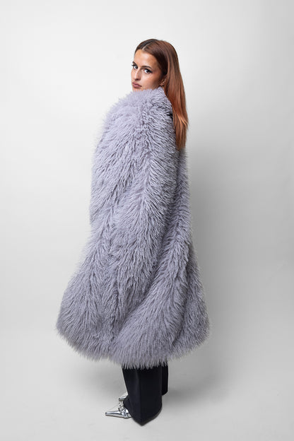 MANTEAU LONG EN FAUSSE FOURRURE