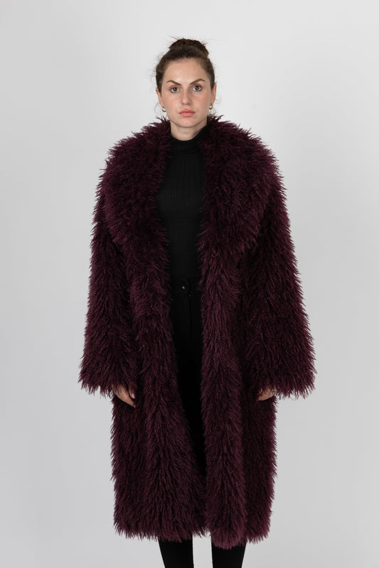 MANTEAU LONG EN FAUSSE FOURRURE