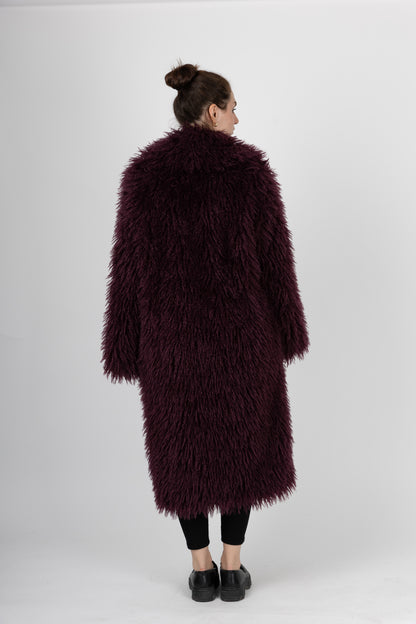 MANTEAU LONG EN FAUSSE FOURRURE