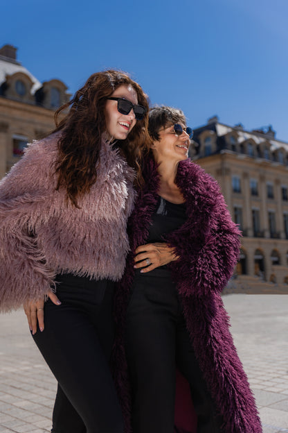 MANTEAU LONG EN FAUSSE FOURRURE