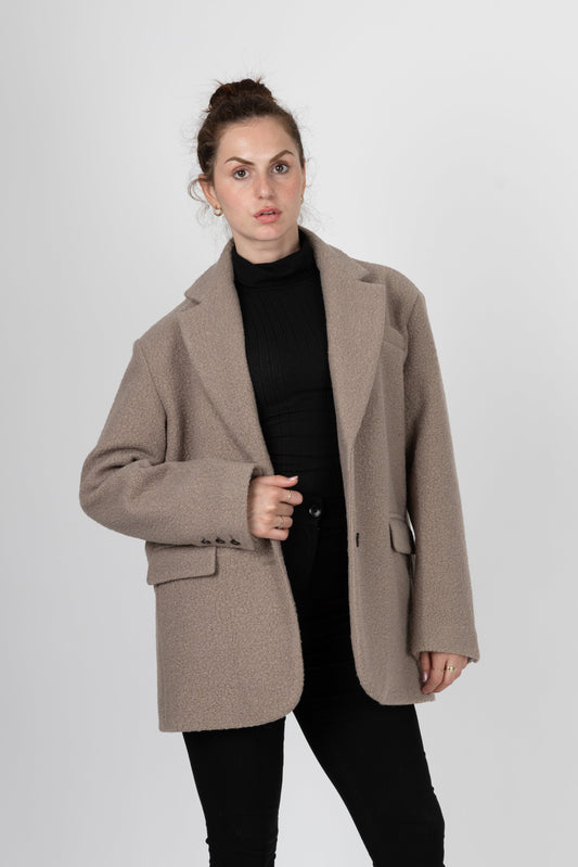 VESTE BLAZER OVERSIZE EFFET MOUTON