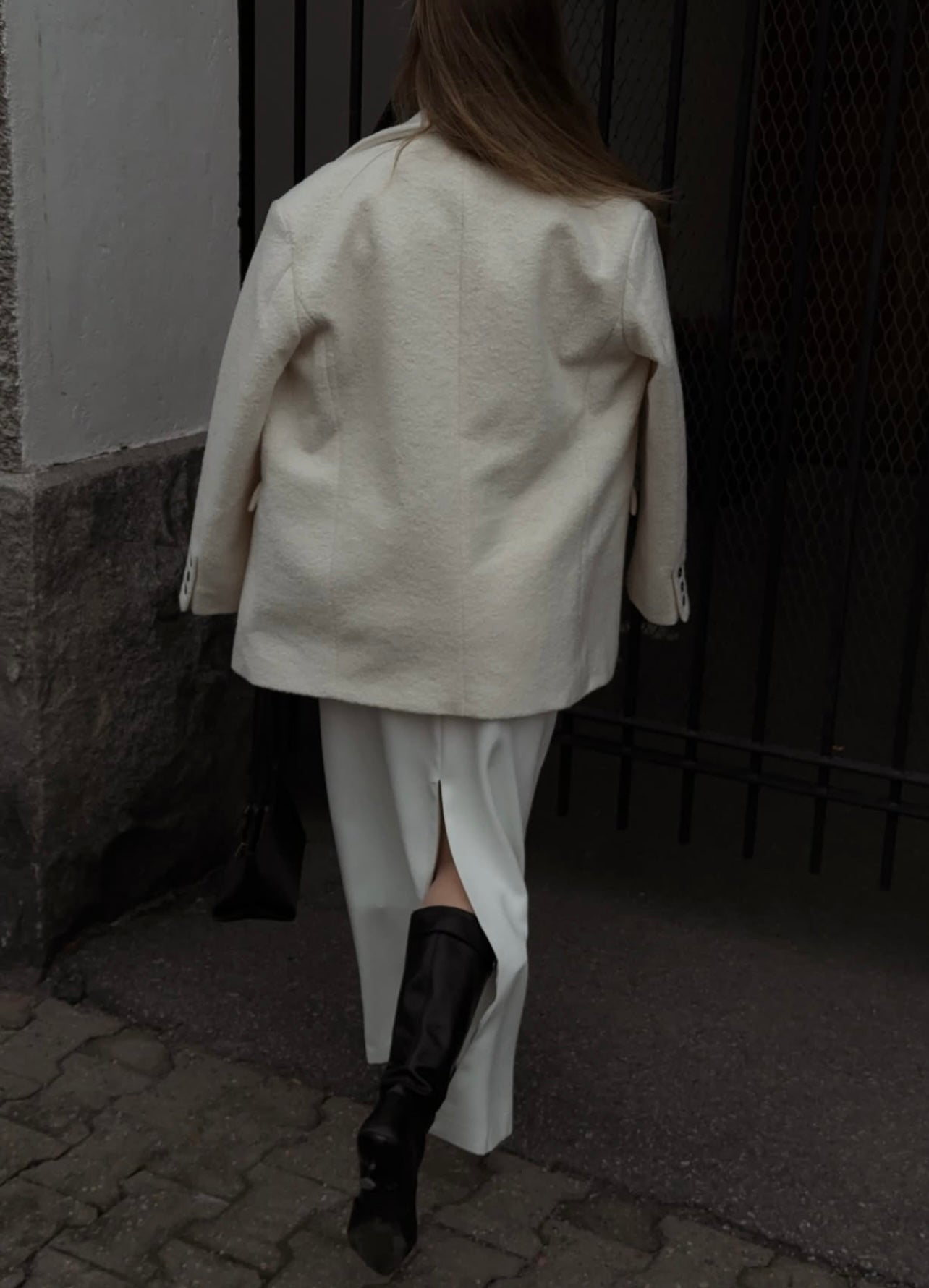 VESTE BLAZER OVERSIZE EFFET MOUTON